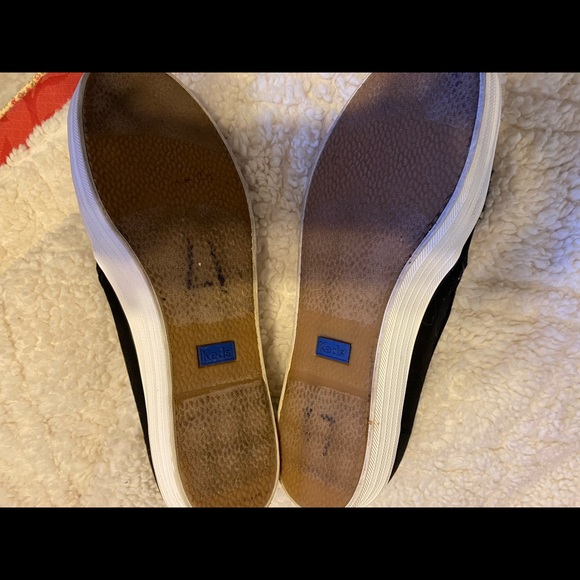 Keds black canvas slip on with pom pom. - Picture 2 of 2